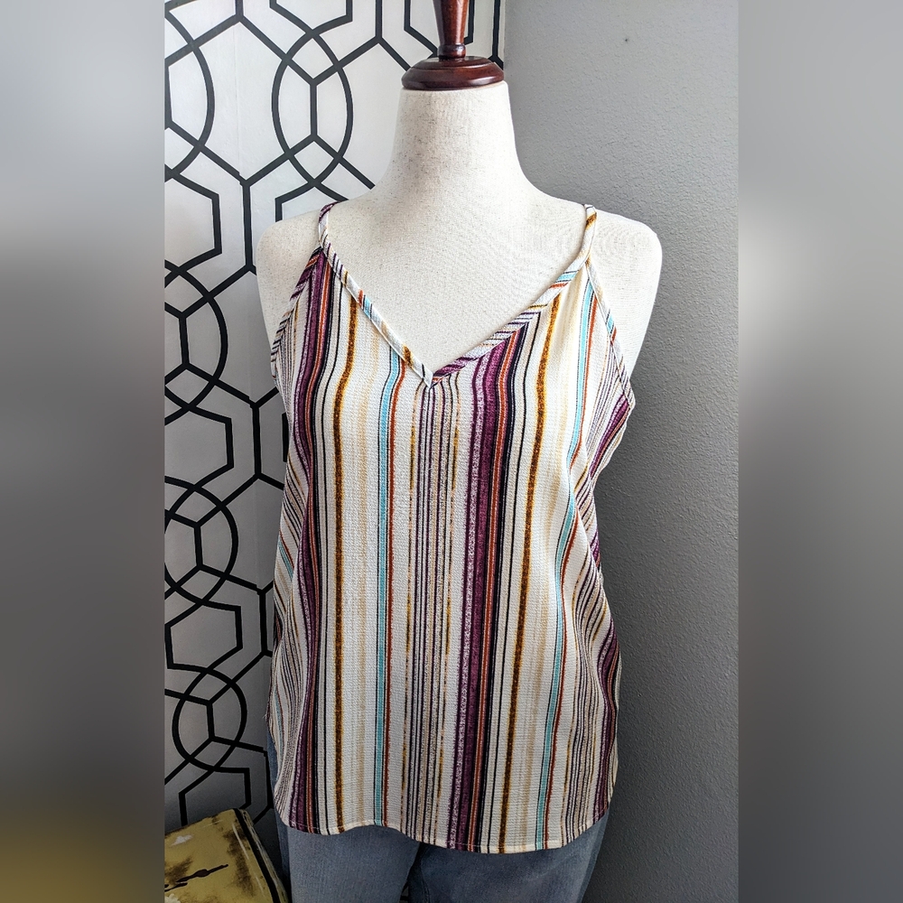 💜Daytrip Striped Multicolor Sleeveless Top💙